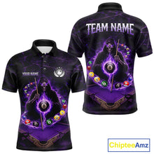 Load image into Gallery viewer, Grunge Grim Reaper Billiard Pool Men Billiard Shirts Custom Flame 8 Ball Pool Billiard Team Jerseys NYN3015