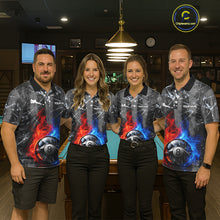 Load image into Gallery viewer, Glass Crack 8 Ball Pool Women Polo &amp; 1/4-Zip Team Shirts Custom Fire Flame Billiards Ball Apparel NYN2463