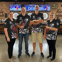 Load image into Gallery viewer, Red Dripping Grim Reaper Dartboard Skull Dart Polo Shirts For Men Custom Name For Dart Players NYN2684