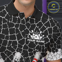 Load image into Gallery viewer, White And Black Cracked Funny Pins &amp; Ball Bowling Shirt For Men Custom Outfit Team Bowling Jersey NYN3238
