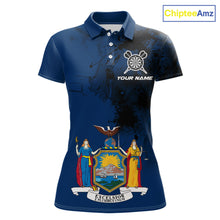 Load image into Gallery viewer, Personalized New York Flag Black Splatter Dart Polo Shirts For Women Custom Dart Team Jerseys NYN2715