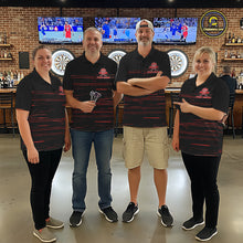Load image into Gallery viewer, Red Crown Dartboard Women Darts Shirt Personalized Horizontal Stripes Team Darts Jersey NYN3242
