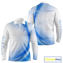 Load image into Gallery viewer, Personalized Blue-Light Twinkle Golf Polo Shirt For Men Custom White Pattern Golf Team Clothes NYN2871