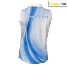 Load image into Gallery viewer, Personalized Blue-Light Twinkle Golf Sleeveless Polo Shirt For Women Custom White Pattern Golf Team Clothes NYN2871