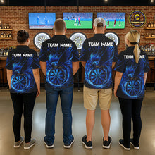 Load image into Gallery viewer, Blue Splatter Funny Eagle Dartboard Darts Quarter-zip Shirt For Men Custom Dart Team Jerseys NYN2521