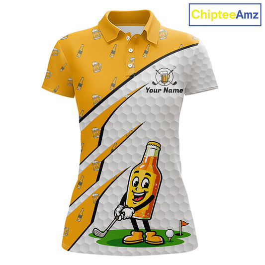 Funny Womens Golf Polo Team Shirt Personalized Cheer Beer Clothing Golf Tops For Golfers NYN3260