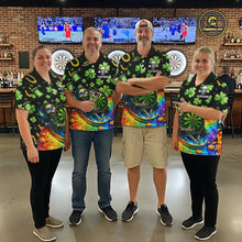 Load image into Gallery viewer, Rainbow Funny Skeleton Green Dartboard Women Darts Quarter-Zip Shirt Custom St Patrick's Day Darts Jersey NYN2533
