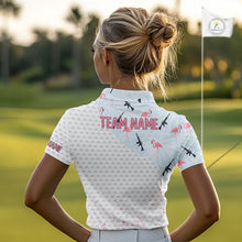 Load image into Gallery viewer, Funny Rifle &amp; Flamingo Polo Shirt Womens Golf Polo Shirts Custom White Ball Pattern Golf Clothes NYN2877