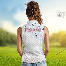 Load image into Gallery viewer, Funny Rifle &amp; Flamingo Sleeveless Polo Shirt Womens Golf Polo Shirts Custom White Ball Golf Clothes NYN2877