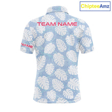 Load image into Gallery viewer, Custom Blue Tropical Monstera Funny Flamingo Matching Men Golf Polo Shirts Team Golf Clothes  NYN2881