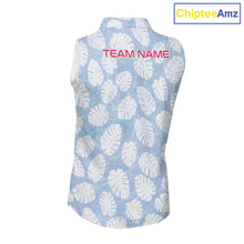 Load image into Gallery viewer, Custom Blue Tropical Monstera Funny Flamingo Matching Womens Golf Sleeveless Polo Shirts Team Golf Clothes NYN2881