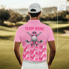 Load image into Gallery viewer, Pink Splatter Golf Shirts For Men Breast Cancer Awareness Golf Jerseys Short Sleeve Golf Tops NYN3315