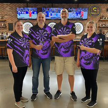 Load image into Gallery viewer, Black And Purple Grunge Scorpion Custom Funny Darts Quarter-Zip Shirts Men Dart Team Jerseys NYN2274