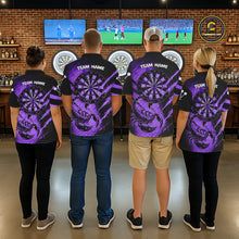 Load image into Gallery viewer, Black And Purple Grunge Scorpion Custom Funny Darts Quarter-Zip Shirts Men Dart Team Jerseys NYN2274
