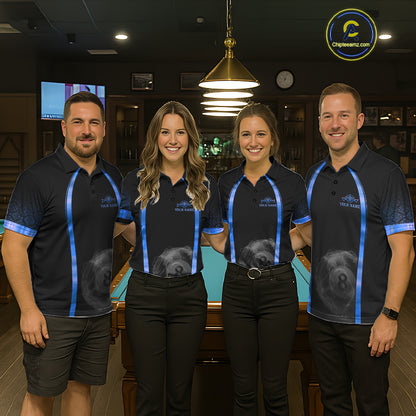 Black&Blue Thunder Lightning 8 Ball Pool Billiard Jerseys For Women Custom Billiard Team Shirt NYN3159
