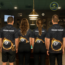 Load image into Gallery viewer, Yellow Tribal Flaming Pool 8 Ball Women Billiard Polo &amp; 1/4-Zip Shirt Personalized Billiard Attire NYN2601