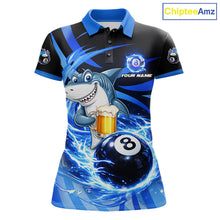 Load image into Gallery viewer, Thunder Lighting Blue 8 Ball Billiard Pool Shirt For Women Custom Funny Shark Billiard Team Appeal NYN2766