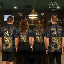 Load image into Gallery viewer, Gold 8 Ball Crown Men's Billiard Team Shirt Custom Shark Tribal Pool Billiard Jerseys NYN2347