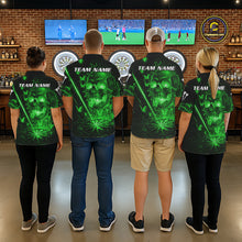Load image into Gallery viewer, Lightning Green Butterflies Skull Dartboard Custom Men Darts 1/4-Zip Shirt Dart Jerseys NYN2354