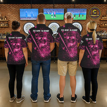Load image into Gallery viewer, Lightning Pink Butterflies Skull Dartboard Custom Women Darts 1/4-Zip Shirt Dart Jerseys NYN2355