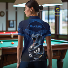Load image into Gallery viewer, Personalized Funny 8 Ball Pool Cobra Snake Billiard Shirts For Women Billiard Polo &amp; 1/4-Zip Jerseys NYN2988