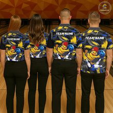 Load image into Gallery viewer, Blue And Yellow Funny Duck Bowling Shirts For Women Personalized Bowling Team Name Outfits NYN3190