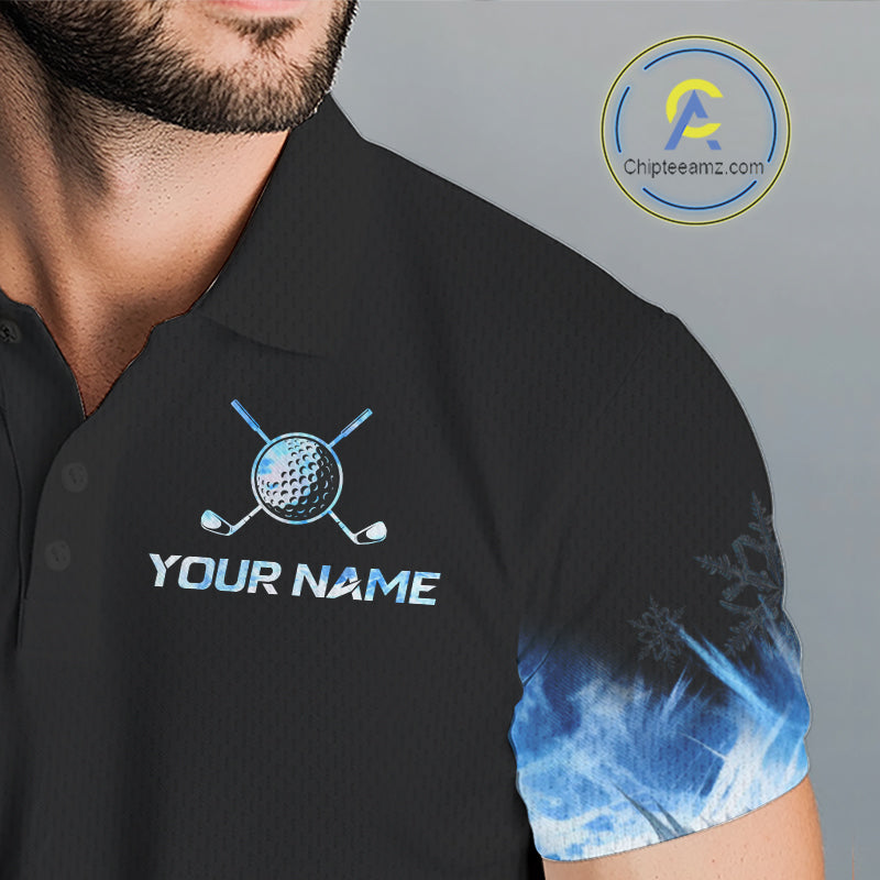 Icy Blue Light Mens Golf Polo Shirt Customize Golf Gifts For Men Golf Team Shirts, Golf Gifts NYN4038