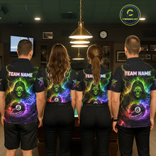 Load image into Gallery viewer, Colorful Flames Grim Reaper Holding 8 Ball Pool Women Polo &amp; 1/4-Zip Shirt Personalized Billiard Gifts NYN2663
