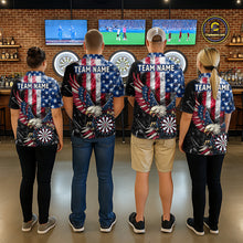 Load image into Gallery viewer, Smoking US Flag &amp; Eagle Dartboard Women Darts Quarter-Zip Shirt Custom Patriotic Dart Team Jerseys NYN2511