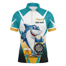 Load image into Gallery viewer, Custom Funny Shark And Cheer Beers Darts Polo &amp; 1/4-Zip For Men Colorful Outfit Dart Team Attire NYN2904