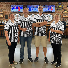 Load image into Gallery viewer, Black White Heart Broken Dartboard Men Darts Valentine Shirt Custom Dart 1/4-Zip Couple Gifts NYN2543