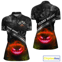 Load image into Gallery viewer, Halloween Women Darts Shirt Personalized Red Pumpkin Dartboard, Halloween Dart Jerseys NYN1165