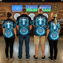 Load image into Gallery viewer, Thunder Blue Dartboard Cross Men Darts Team Shirt Personalized Tribal Dart Polo Jerseys NYN2555