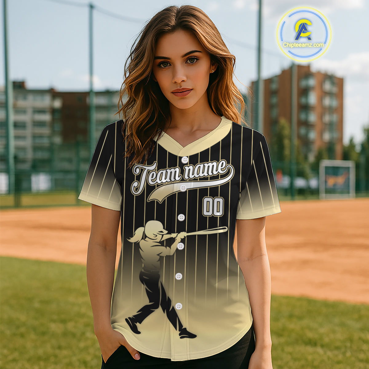 Yellow And Black Classic Baseball Jersey Custom Pinstripe Baseball Jersey For Women NYN0815