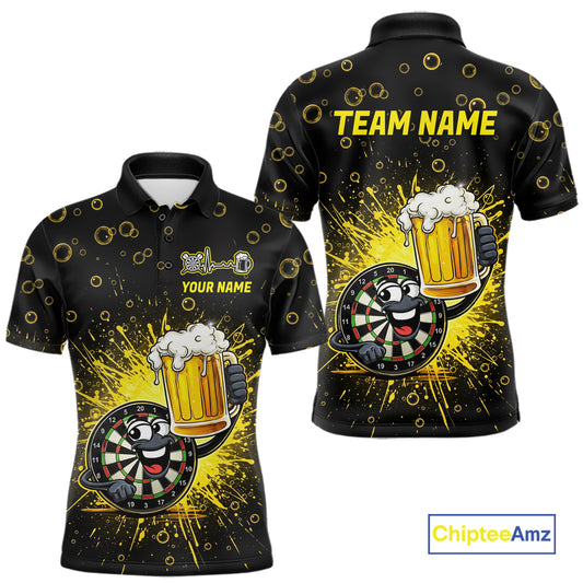 Funny Dartboard Cheer Beer Darts Team Shirt For Men Personalized Dart Polo Jerseys NYN2574