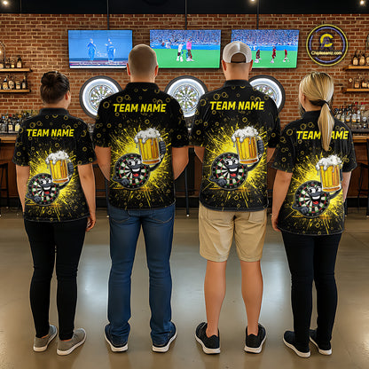 Funny Dartboard Cheer Beer Darts Team Shirt For Men Personalized Dart Polo Jerseys NYN2574