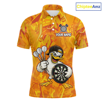 Personalized Funny Duck Darts Polo & 1/4-Zip Shirt For Men Custom Duck Dart Team Dart Jerseys NYN2958