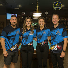Load image into Gallery viewer, Custom 8 Ball Cue Billiards Polo &amp; Quarter-Zip Jersey Women's Pool Billiard League Jersey NYN2313