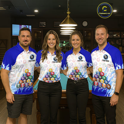 Blue Pool Billiard Balls League Jerseys For Men Custom Grunge Ball 8 Billiard Team Jersey NYN2316