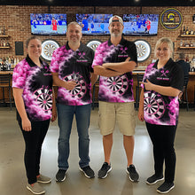 Load image into Gallery viewer, Custom Pink Smokes Dartboard &amp; Arrow Women Darts Polo Shirt Personalized Darts Team Jerseys NYN2597