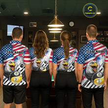Load image into Gallery viewer, Splatter US Flag Yin And Yang 8 Ball &amp; 9 Ball Men Billiard Shirt Custom Eagle Freedom Billiard Appeal NYN2767
