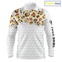 Load image into Gallery viewer, Yellow leopard pattern mens golf polo shirt custom golf team outfit