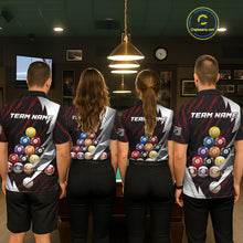 Load image into Gallery viewer, Red And Silver Pool Balls Billiard Team Polo &amp; 1/4-Zip Shirt For Women Custom Billiard Apparel NYN2375