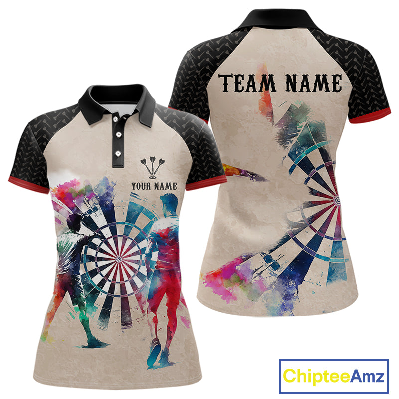 Human Play Darts Custom Colorful Darts Polo Shirt For Women - Darts Team Jersey NYN0729