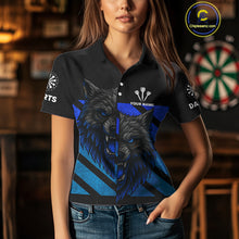 Load image into Gallery viewer, Personalized Azure Wolf &amp; Arrow Men's Darts Shirt - Custom Name For Darts Jersey NYN0517