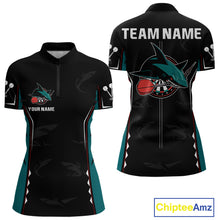 Load image into Gallery viewer, Azure Shark Holding Dart Arrow Darts Shirt For Women - Custom Dart Player Jersey NYN0538