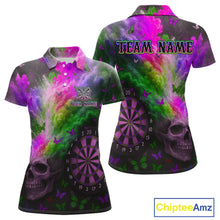 Load image into Gallery viewer, Custom Colorful Smoke Skull Dartboard Women Dart Shirt Outfits Butterflies Dart Jerseys NYN1065