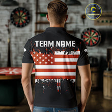 Load image into Gallery viewer, Grunge US Flag &amp; Dartboard Custom Darts Polo Shirt For Men - Darts Team Jersey NYN0762