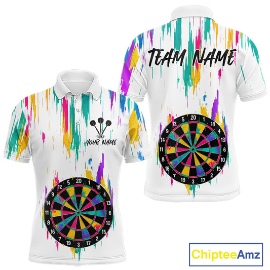 Custom Colorful Grunge Dartboard Darts Jerseys For Men, Darts Team Shirt Personalized NYN1094