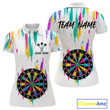 Load image into Gallery viewer, Custom Colorful Grunge Dartboard Darts Jerseys For Women, Darts Team Shirt Personalized NYN1094